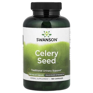 Swanson, Семена сельдерея, максимальная эффективность, 500 мг, 180 капсул