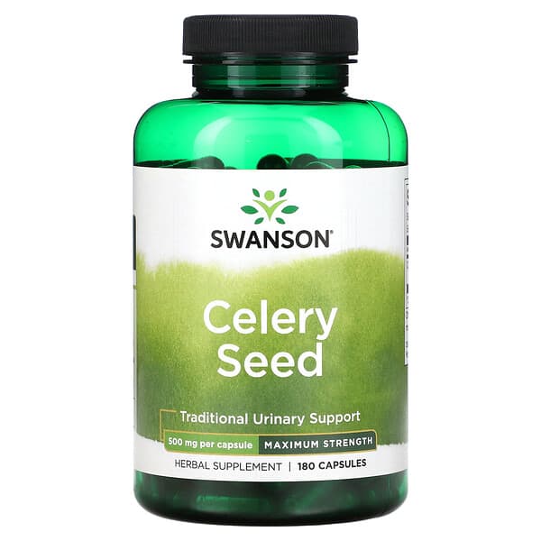 Swanson Premium Celery Seed 500mg Capsules – 360 Count For Urinary Health & Antioxidant Support