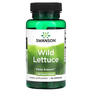 Swanson, Laitue sauvage, 450 mg, 60 capsules