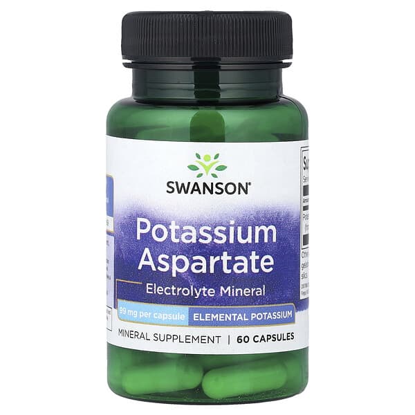 Potassium Aspartate, 99 mg, 60 Capsules