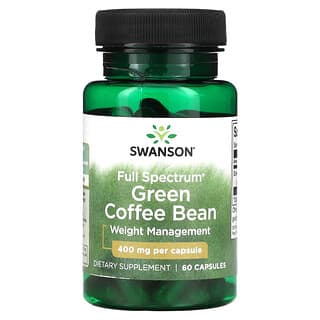 Swanson, Grano de café verde de espectro completo, 400 mg, 60 cápsulas