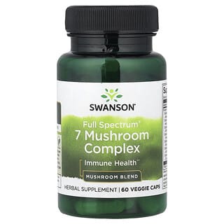 Swanson, Complesso di 7 funghi a spettro completo, 60 capsule vegetali