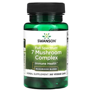 Swanson, Complejo de 7 hongos de espectro completo, 60 cápsulas vegetales