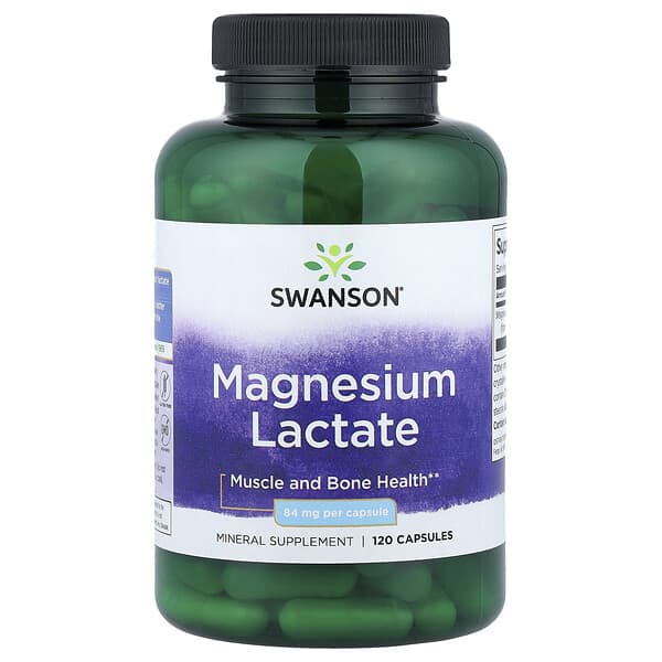 Magnesium Lactate, 84 mg, 120 Capsules