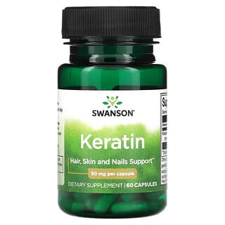 Swanson, Кератин, 50 мг, 60 капсул
