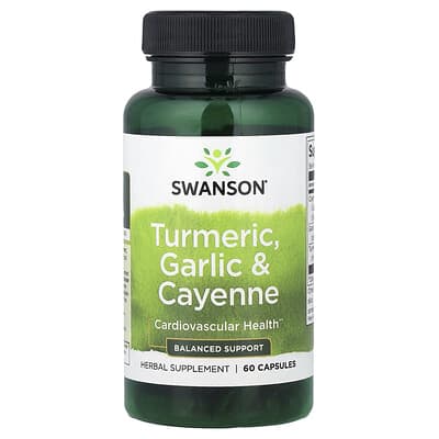 Swanson, Turmeric, Garlic & Cayenne Pepper, 500 mg, 60 Capsules