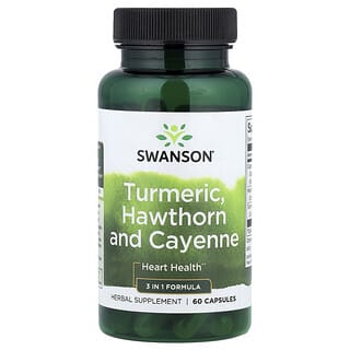 Swanson, Turmeric, Hawthorn and Cayenne, 60 Capsules