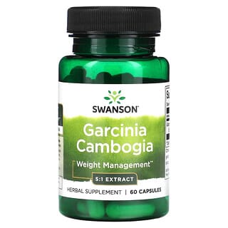 Swanson, Extracto 5: 1 de Garcinia cambogia`` 60 cápsulas