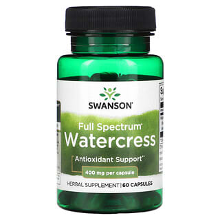 Swanson, Кресс-салат полного спектра, 400 мг, 60 капсул