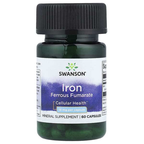 Iron Ferrous Fumarate, 18 mg, 60 Capsules