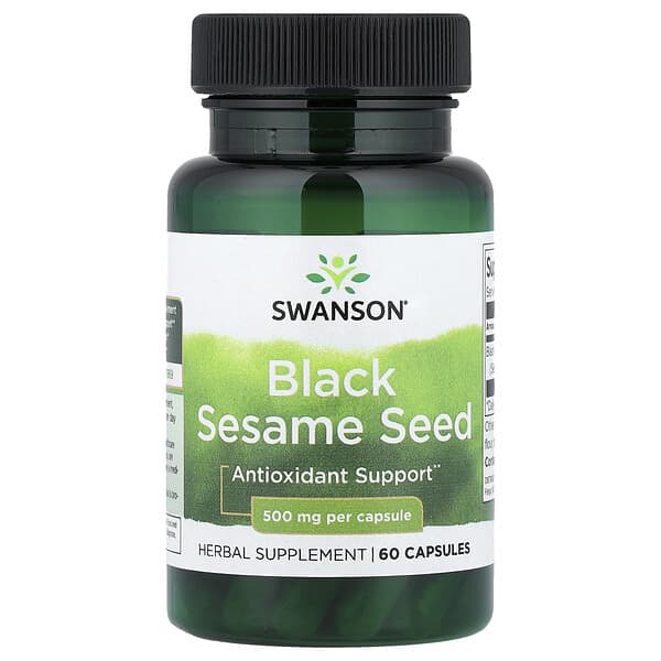 Swanson, 黑芝麻籽，500 毫克，60 粒膠囊