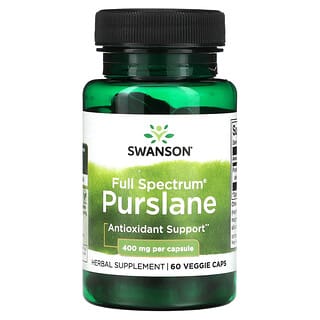 Swanson, Pourpier à spectre complet, 400 mg, 60 capsules végétariennes