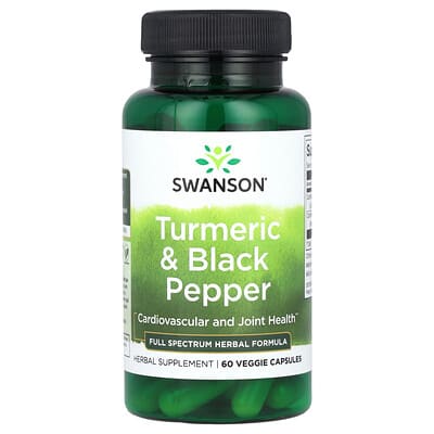 Swanson, Turmeric & Black Pepper, 60 Veg Capsules