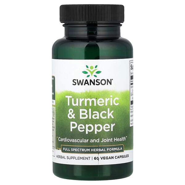 Swanson Vitamins, Turmeric & Black Pepper, 60 Vegan Capsules — product photo 1