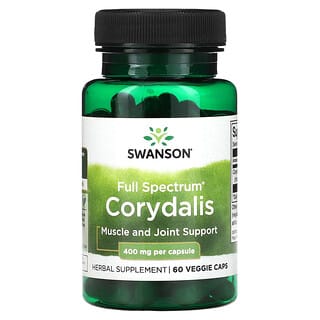 Swanson, Corydalis de espectro completo, 400 mg, 60 cápsulas vegetales
