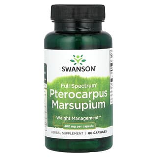 Swanson, Pterocarpus Marsupium a spettro completo, 400 mg, 60 capsule