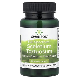Swanson, Пълен спектър Sceletium Tortuosum, 50 mg, 60 вегетариански капсули