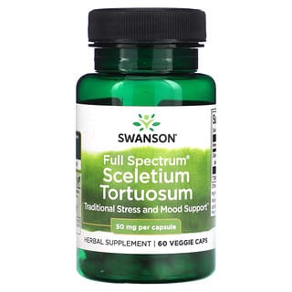 Swanson, Sceletium Tortuosum полного спектра, 50 мг, 60 растительных капсул