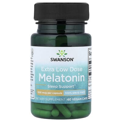 Swanson, Melatonin, Ultra Low Dose, 500 mcg, 60 Vegan Capsules