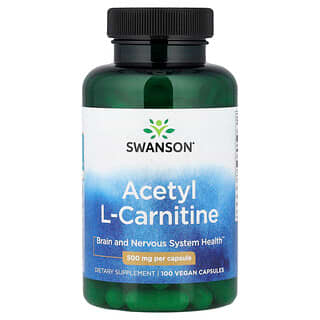 Swanson Vitamins, Acetyl L-Carnitine, 500 mg, 100 Vegan Capsules