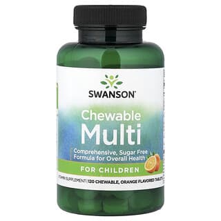 Swanson, Multivitamines à croquer pour enfants, Orange, 120 comprimés à croquer