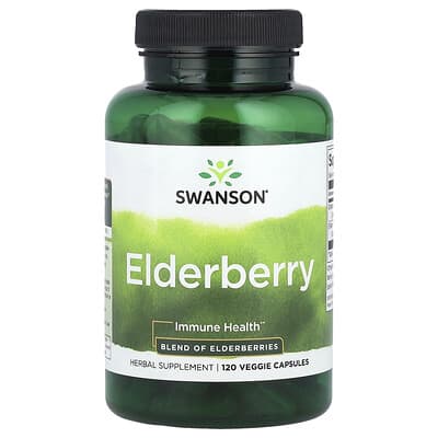 Swanson, Elderberry, 120 Vegetarian Capsules