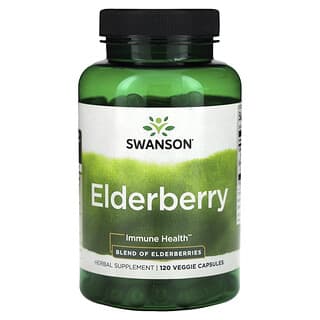 Swanson, Elderberry, для укрепления иммунитета, 120 растительных капсул