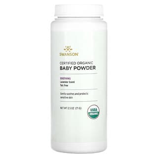 Swanson, Certified Organic Baby Powder, Lavender, 2.5 oz (71 g)