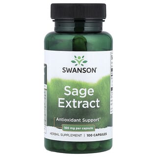 Swanson, Extrait de sauge, 160 mg, 100 capsules