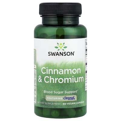 Swanson, Cinnamon & Chromium, Vegan, 60 Capsules