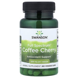 Swanson, Full Spectrum Coffee Cherry, 200 мг, 60 вегетарианских капсул