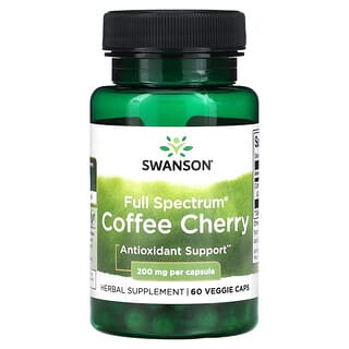Swanson, Café de Espectro Completo, 200 mg, 60 Cápsulas Vegetais, Cereja