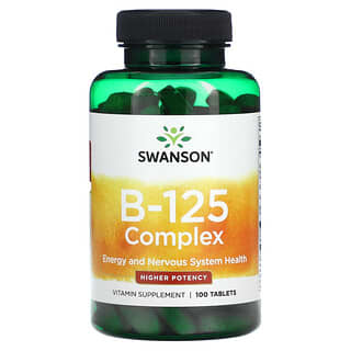 Swanson, B-125コンプレックス、Higher Potency、タブレット100粒
