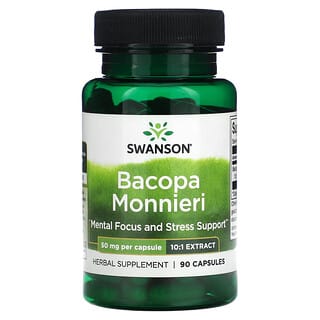 Swanson, Bacopa Monnieri, 50 mg pro Kapsel, 90 Kapseln