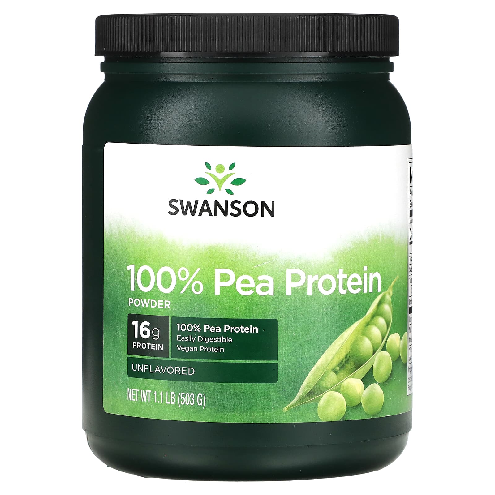 Swanson 100 Pea Protein Powder Unflavored 11 Lb 503 G 2146