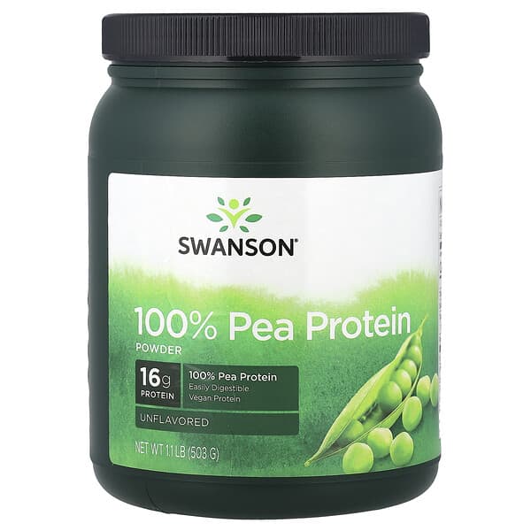 100% Pea Protein Powder, Unflavored, 1.1 lb (503 g)