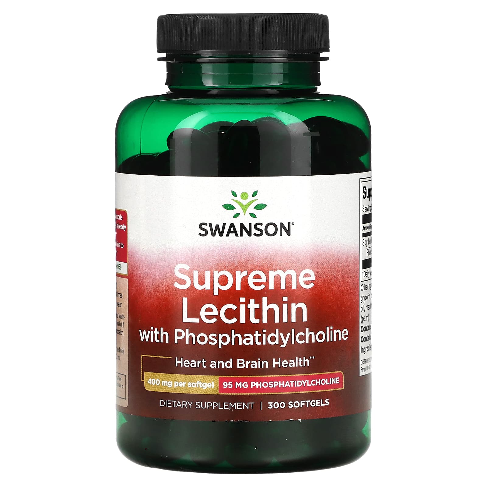 Swanson, Lécithine suprême avec phosphatidylcholine, 400 mg, 300
