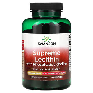Swanson, Лецитин Supreme с фосфатидилхолином, 400 мг, 300 мягких таблеток