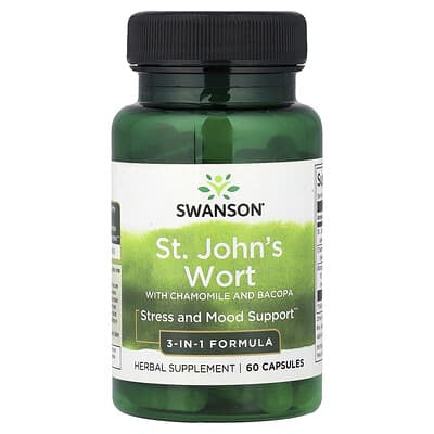 Swanson, St John's Wort with Chamomile and Bacopa, 60 Capsules