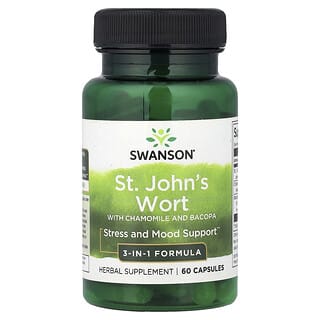 Swanson, St. John's Wort with Chamomile and Bacopa, 60 Capsules
