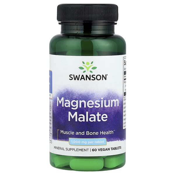 Magnesium Malate, 1,000 mg, 60 Vegan Tablets