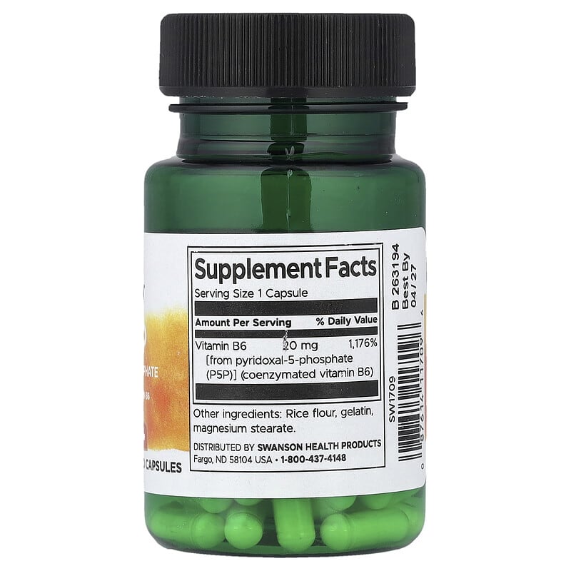P-5-P, 20 mg, 60 Cápsulas