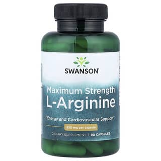 Swanson, L-Arginine, Maximum Strength, 850 mg, 90 Capsules
