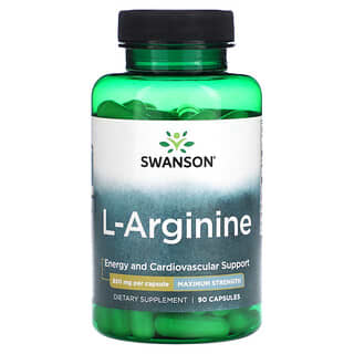 Swanson, L-Arginine, Maximum Strength, 850 mg, 90 Capsules