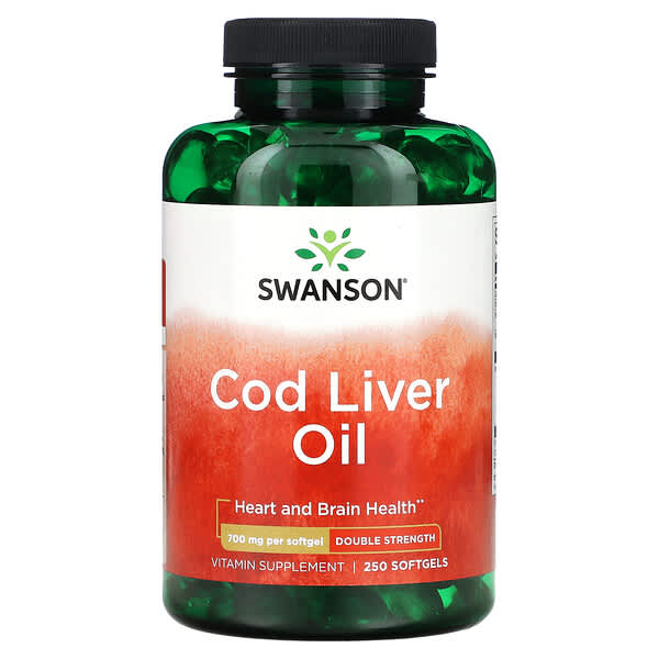 Swanson‏, Cod Liver Oil, Double Strength , 700 mg , 250 Softgels
