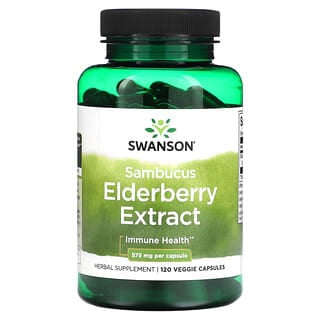 Swanson, Sambucus Elderberry Extract, 575 mg, 120 Veggie Capsules