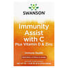 Immunity Assist with C 維生素 D 和鋅，天然柑橘味，30 條裝，每條 0.28 盎司（8 克）