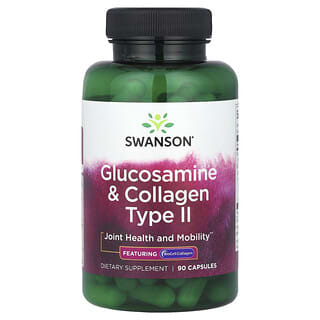 Swanson, Glucosamine & Collagen Type II, Glucosamin und Kollagen Typ II, 90 Kapseln