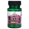 Vitaminas D3 y K2, 60 cápsulas vegetales