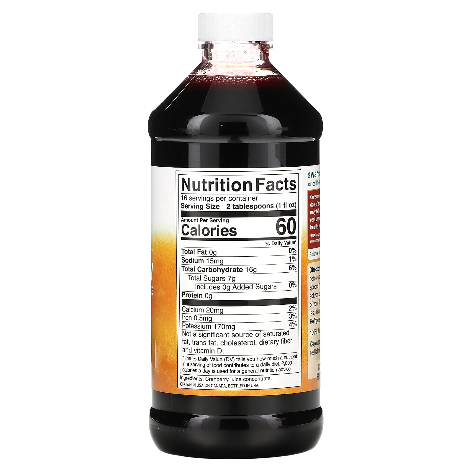 Swanson, 100 Pure Cranberry Juice Concentrate, 16 fl oz (473 ml)